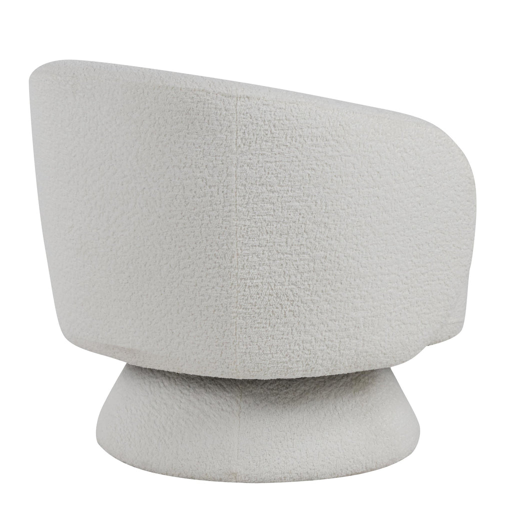 Zara Upholstered Swivel Accent Chair With Pillow - White Fabric