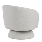 Zara Upholstered Swivel Accent Chair With Pillow - White Fabric