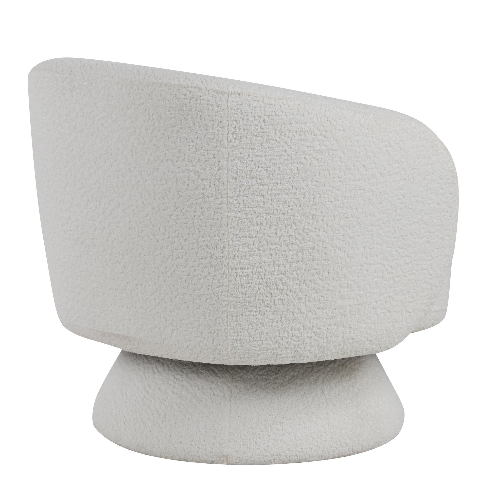 Zara Upholstered Swivel Accent Chair With Pillow - White Fabric