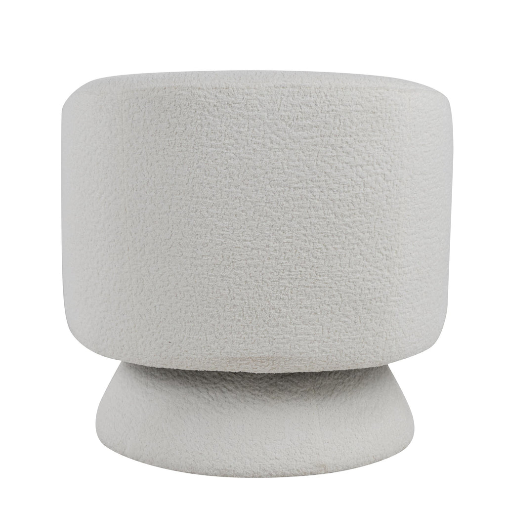Zara Upholstered Swivel Accent Chair With Pillow - White Fabric