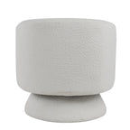Zara Upholstered Swivel Accent Chair With Pillow - White Fabric