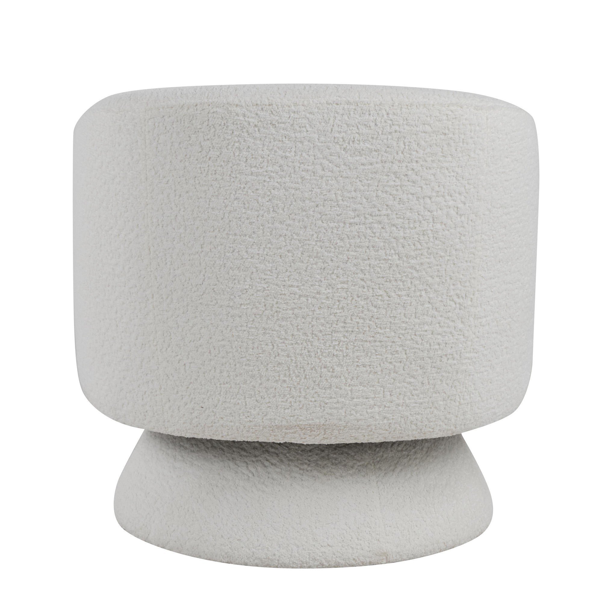 Zara Upholstered Swivel Accent Chair With Pillow - White Fabric