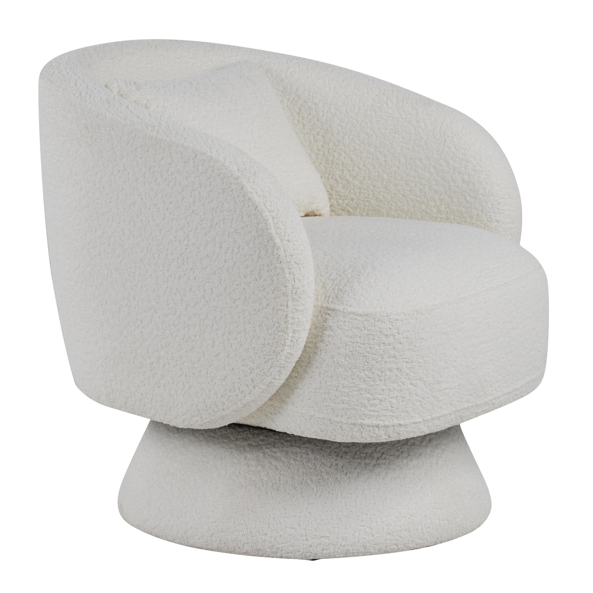 Zara Upholstered Swivel Accent Chair With Pillow - White Fabric
