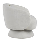 Zara Upholstered Swivel Accent Chair With Pillow - White Fabric
