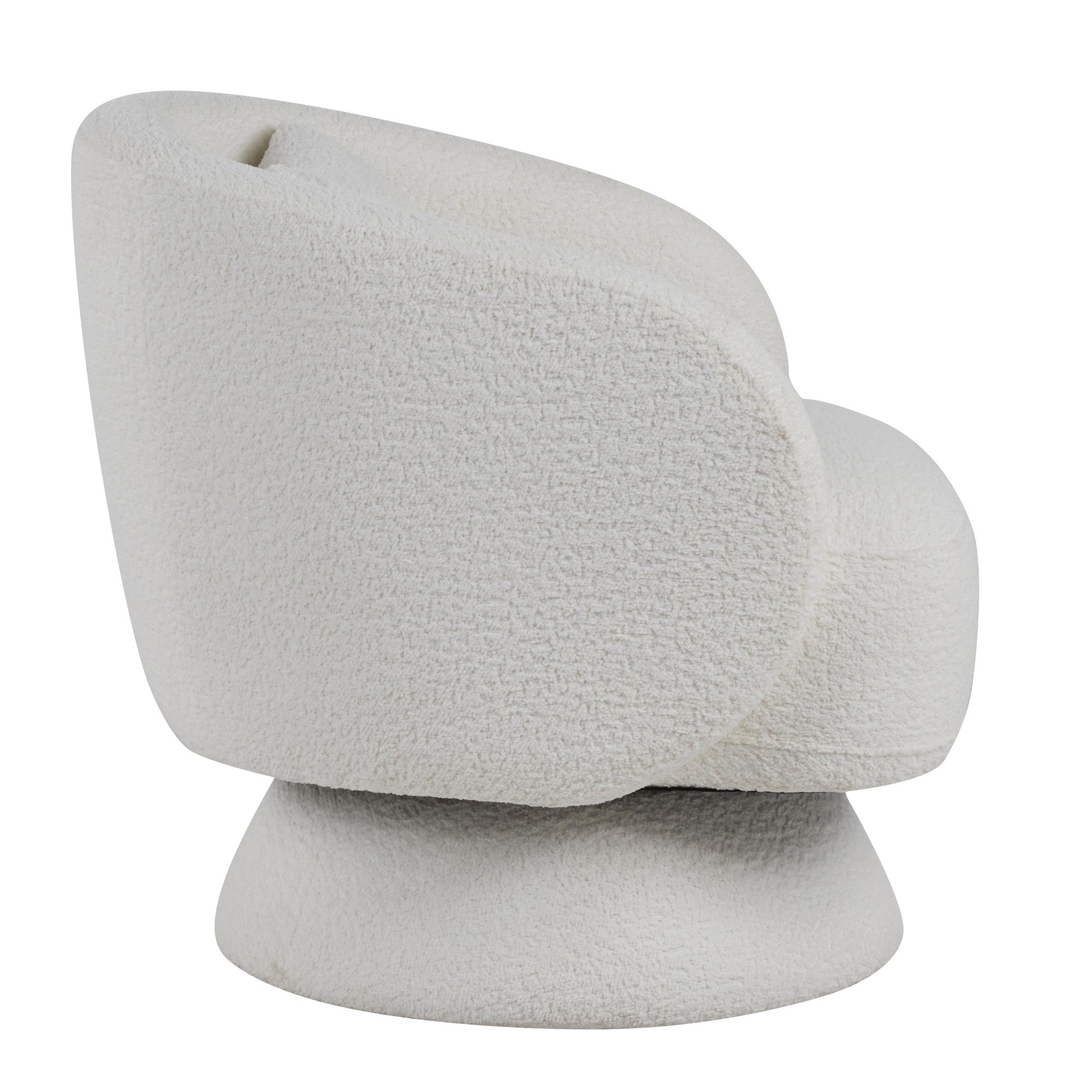 Zara Upholstered Swivel Accent Chair With Pillow - White Fabric