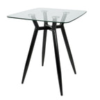 Clara Square Counter Table - Black Metal, Clear Glass