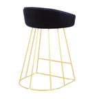 Canary Counter Stool - Set of 2 - Gold Metal, Blue Velvet