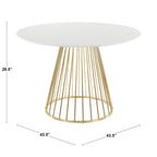 Cosmo Dining Table - Black Metal, White Marble