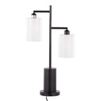 Cannes Table Lamp - Black Metal, White Shades