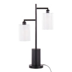 Cannes Table Lamp - Black Metal, White Shades