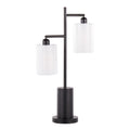 Cannes Table Lamp - Black Metal, White Shades