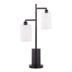 Cannes Table Lamp - Black Metal, White Shades
