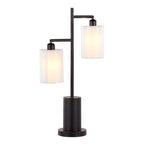 Cannes Table Lamp - Black Metal, White Shades