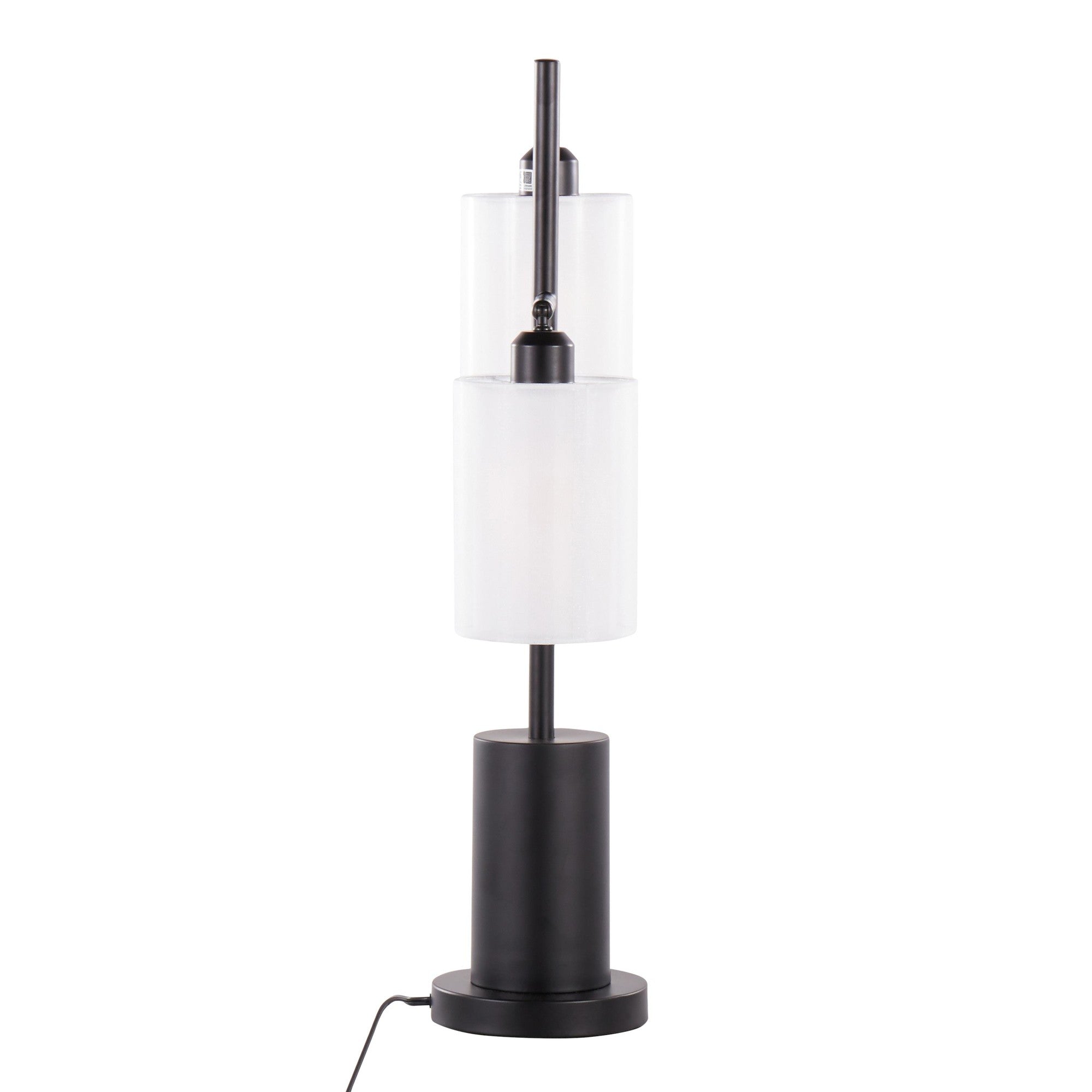 Cannes Table Lamp - Black Metal, White Shades