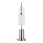 Cannes Table Lamp - Nickel Metal, White Shades