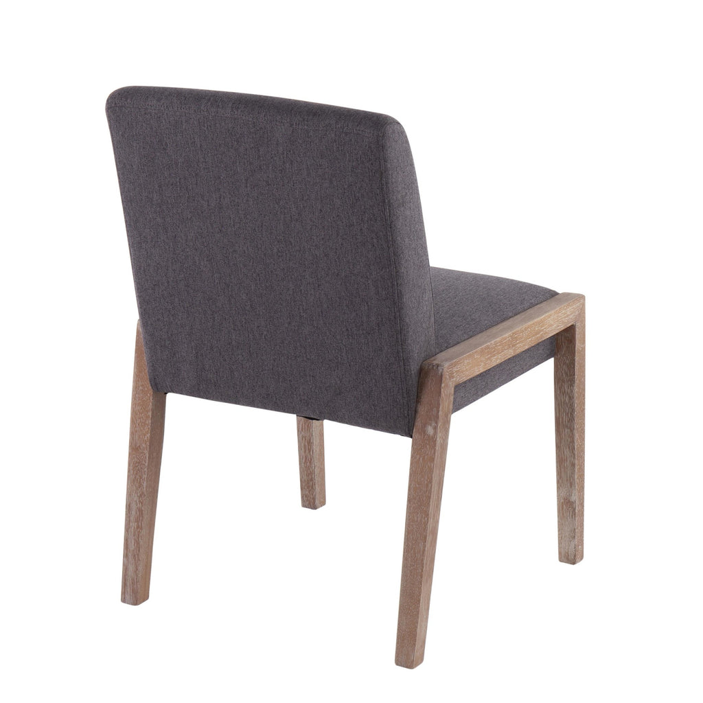 Carmen Chair - Set of 2 - Whitewashed Wood, Grey Fabric