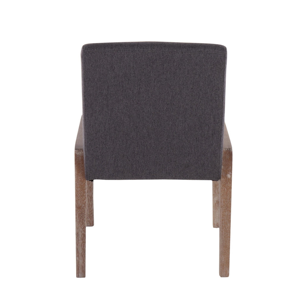 Carmen Chair - Set of 2 - Whitewashed Wood, Grey Fabric