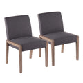 Carmen Chair - Set of 2 - Whitewashed Wood, Grey Fabric