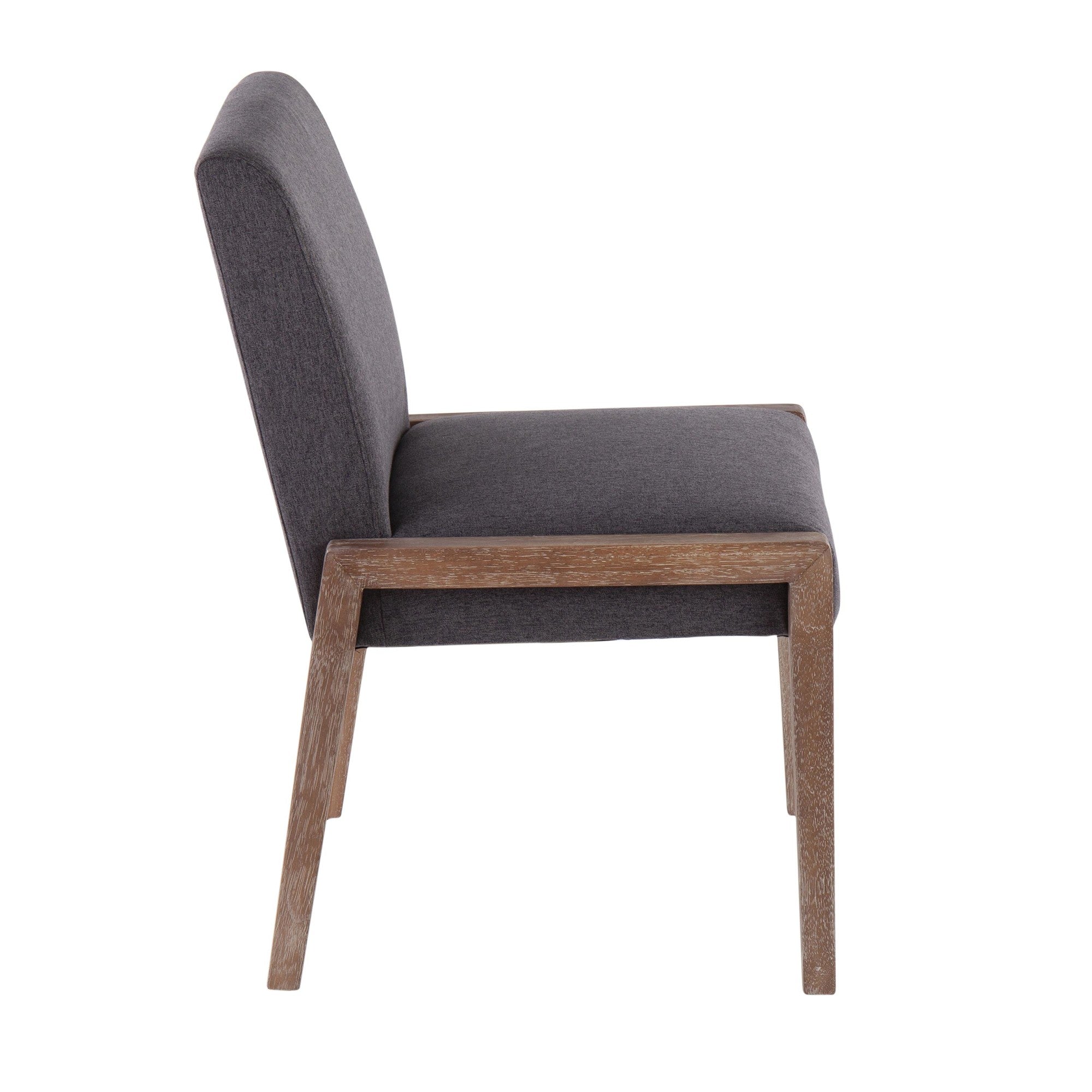 Carmen Chair - Set of 2 - Whitewashed Wood, Grey Fabric