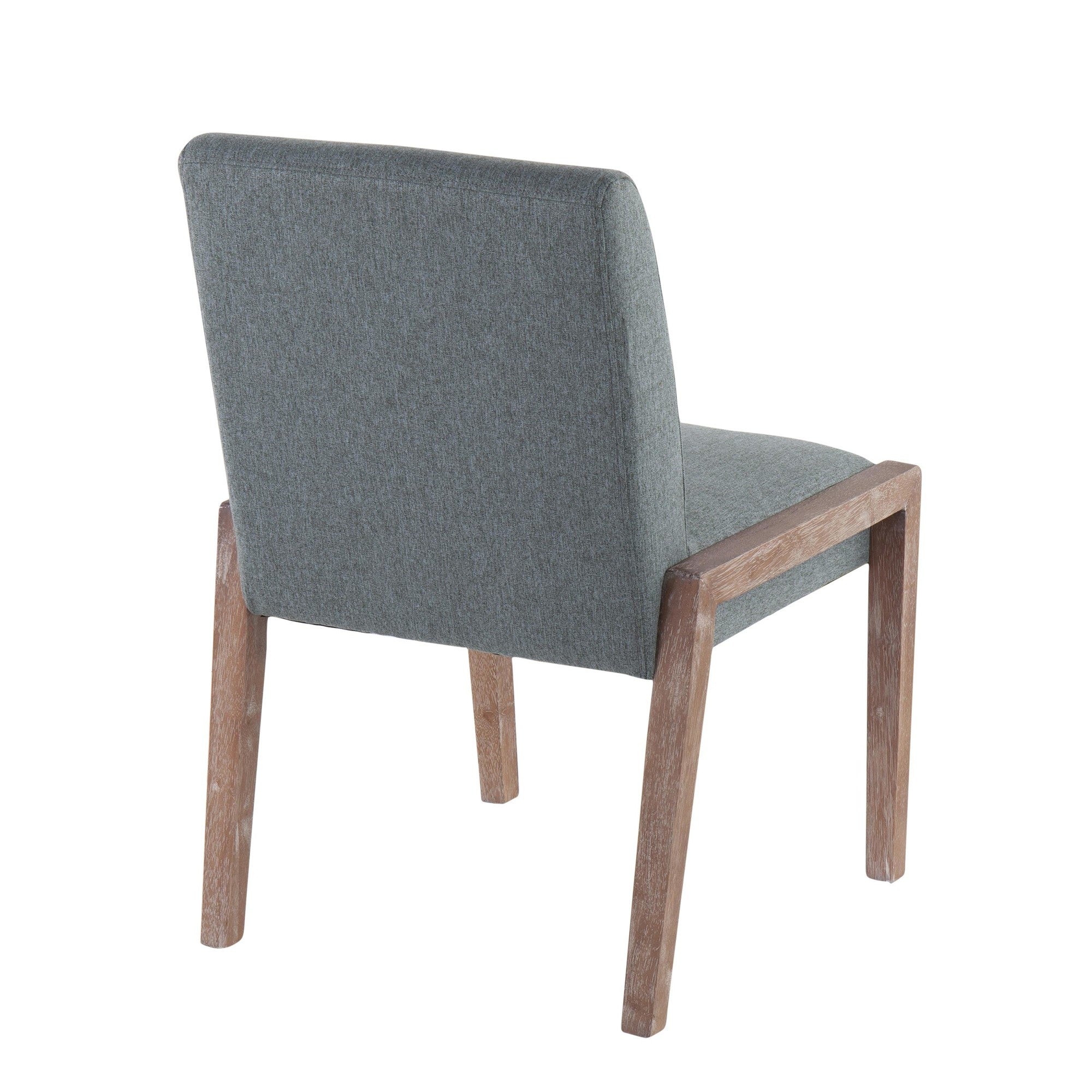 Carmen Chair - Set of 2 - Whitewashed Wood, Teal Fabric