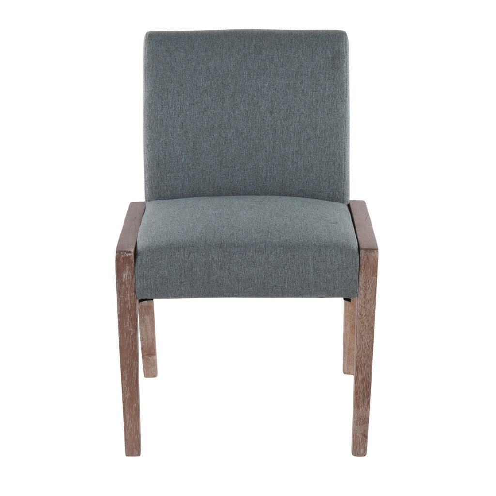 Carmen Chair - Set of 2 - Whitewashed Wood, Teal Fabric