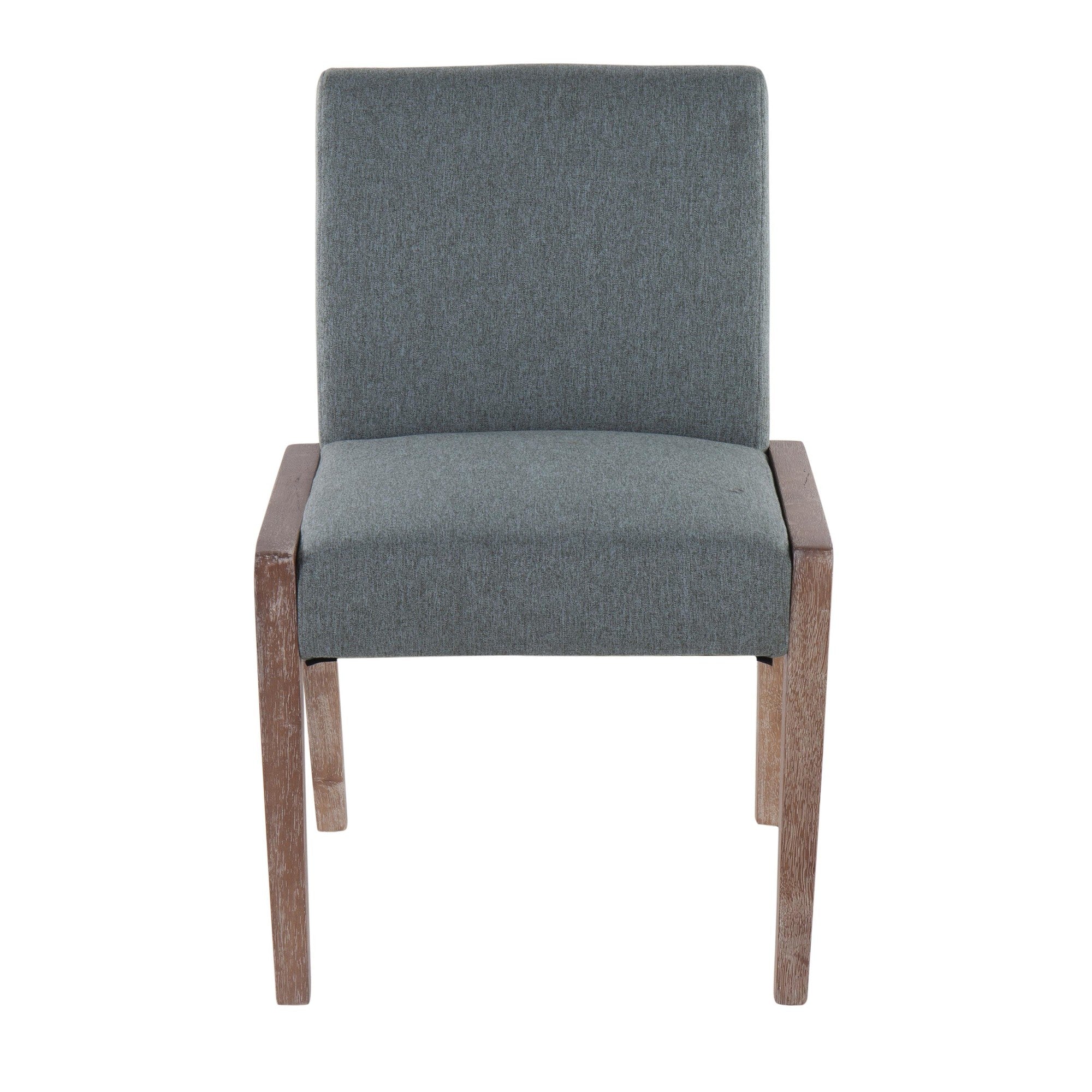 Carmen Chair - Set of 2 - Whitewashed Wood, Teal Fabric