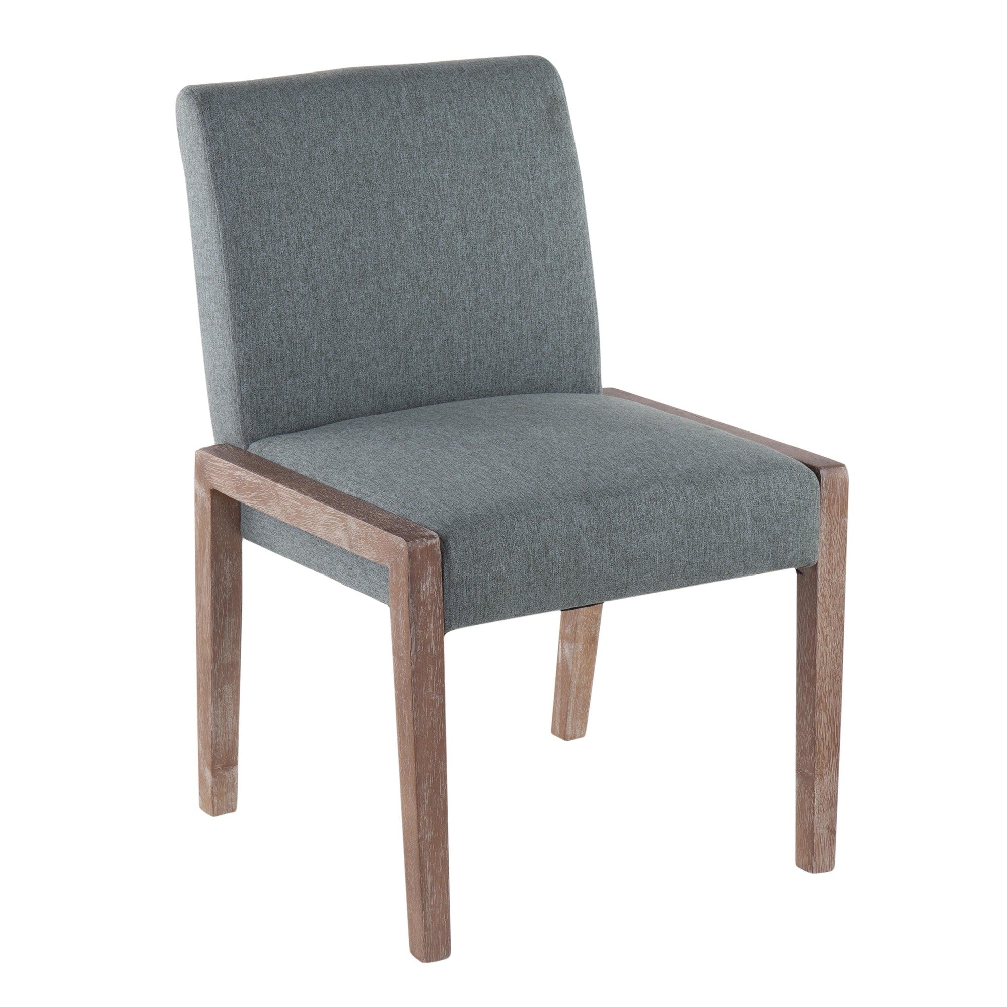 Carmen Chair - Set of 2 - Whitewashed Wood, Teal Fabric