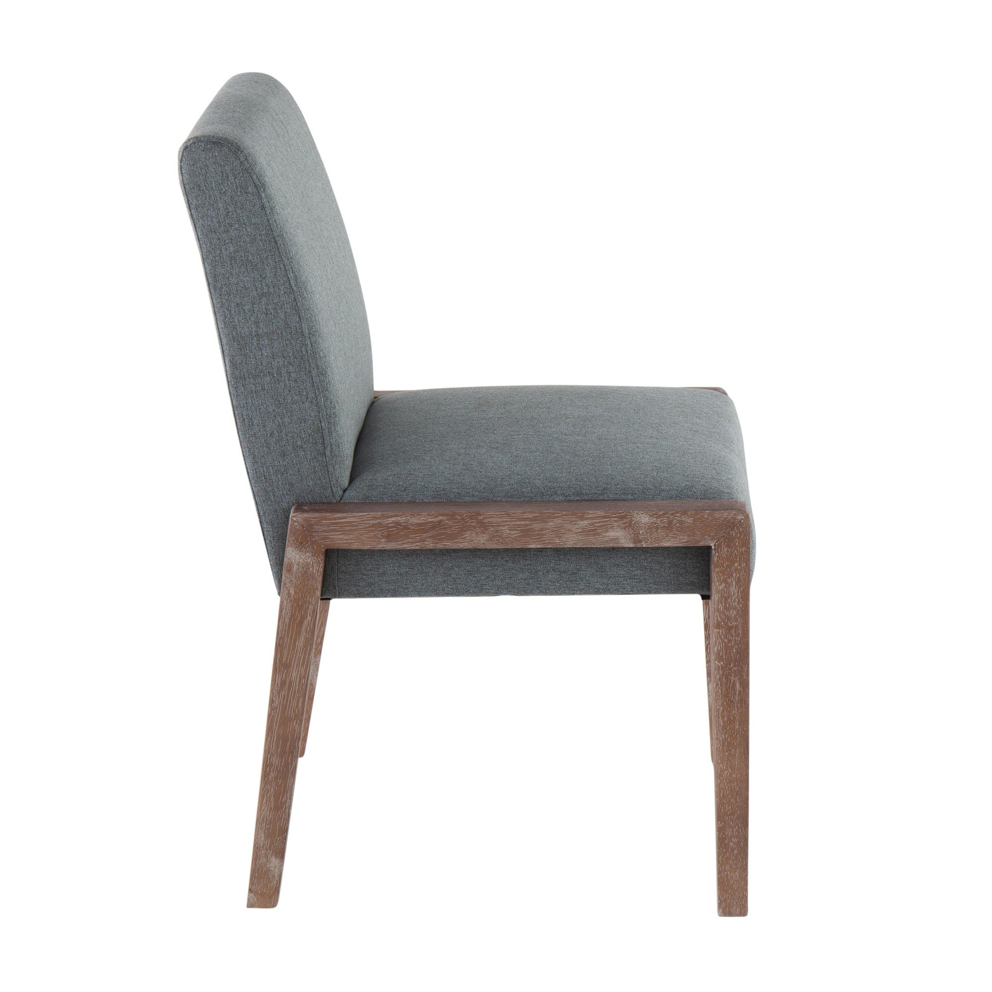 Carmen Chair - Set of 2 - Whitewashed Wood, Teal Fabric