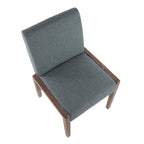 Carmen Chair - Set of 2 - Whitewashed Wood, Teal Fabric