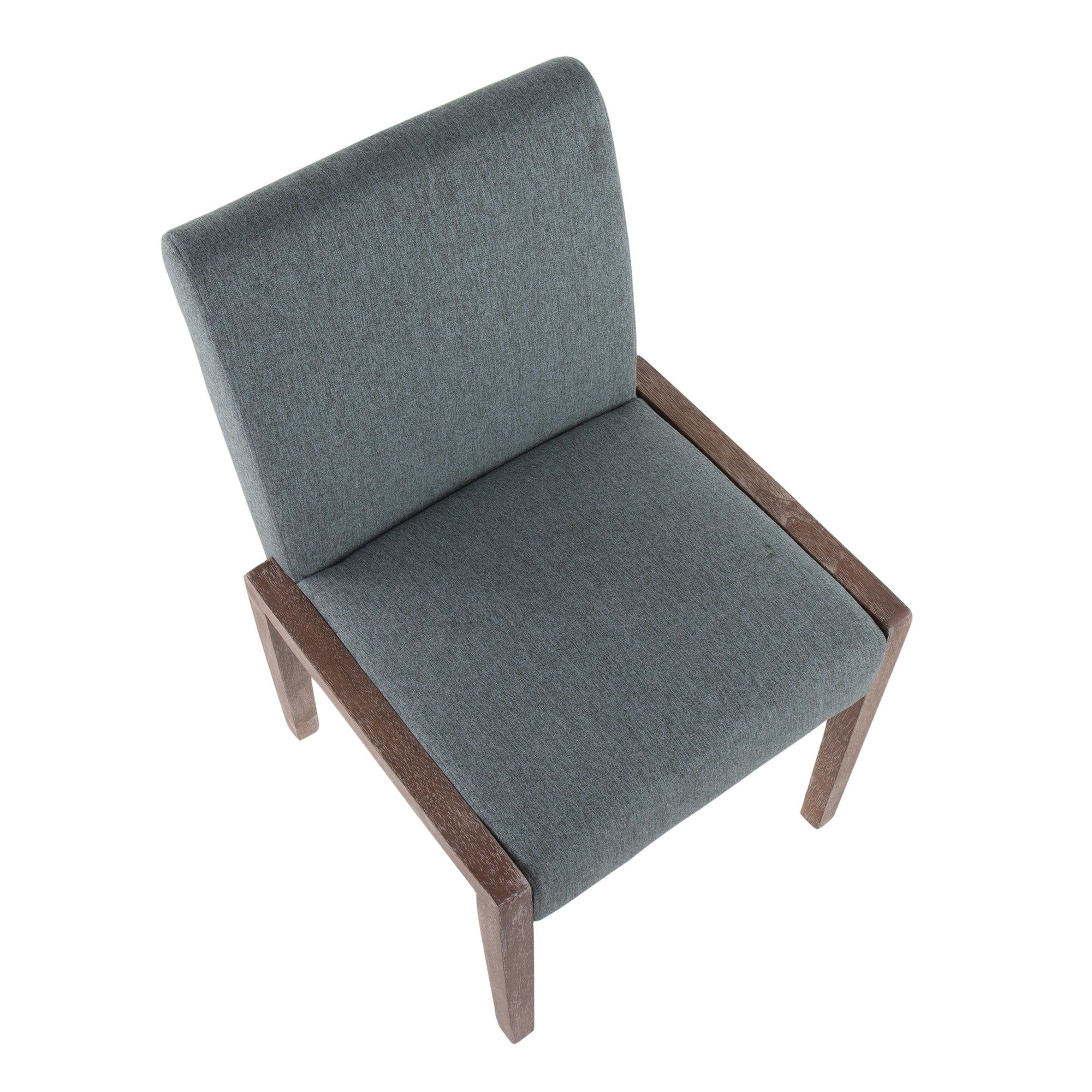 Carmen Chair - Set of 2 - Whitewashed Wood, Teal Fabric