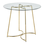 Cece Dinette Table - Gold Steel, Clear Glass