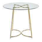 Cece Dinette Table - Gold Steel, Clear Glass