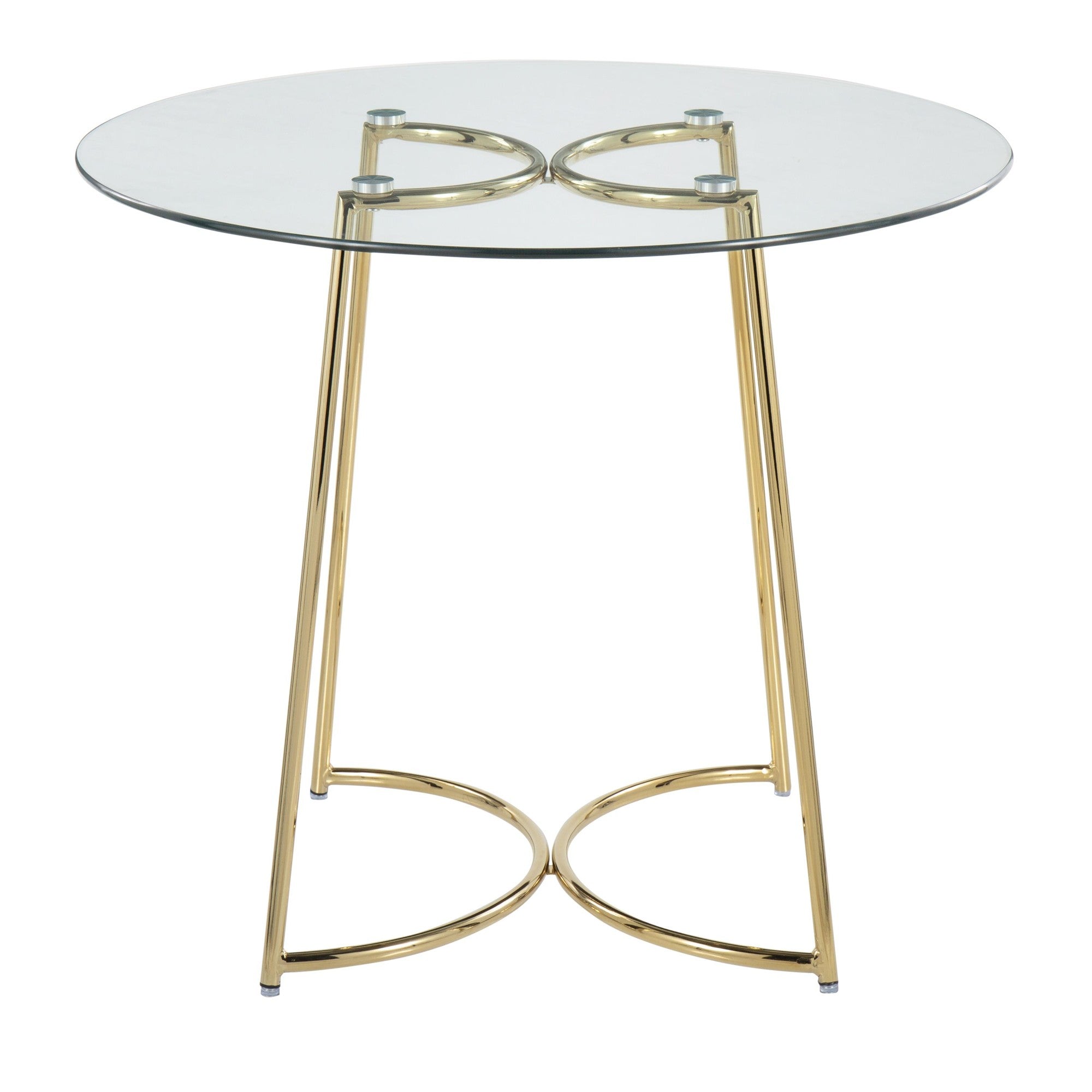 Cece Dinette Table - Gold Steel, Clear Glass