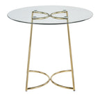 Cece Dinette Table - Gold Steel, Clear Glass