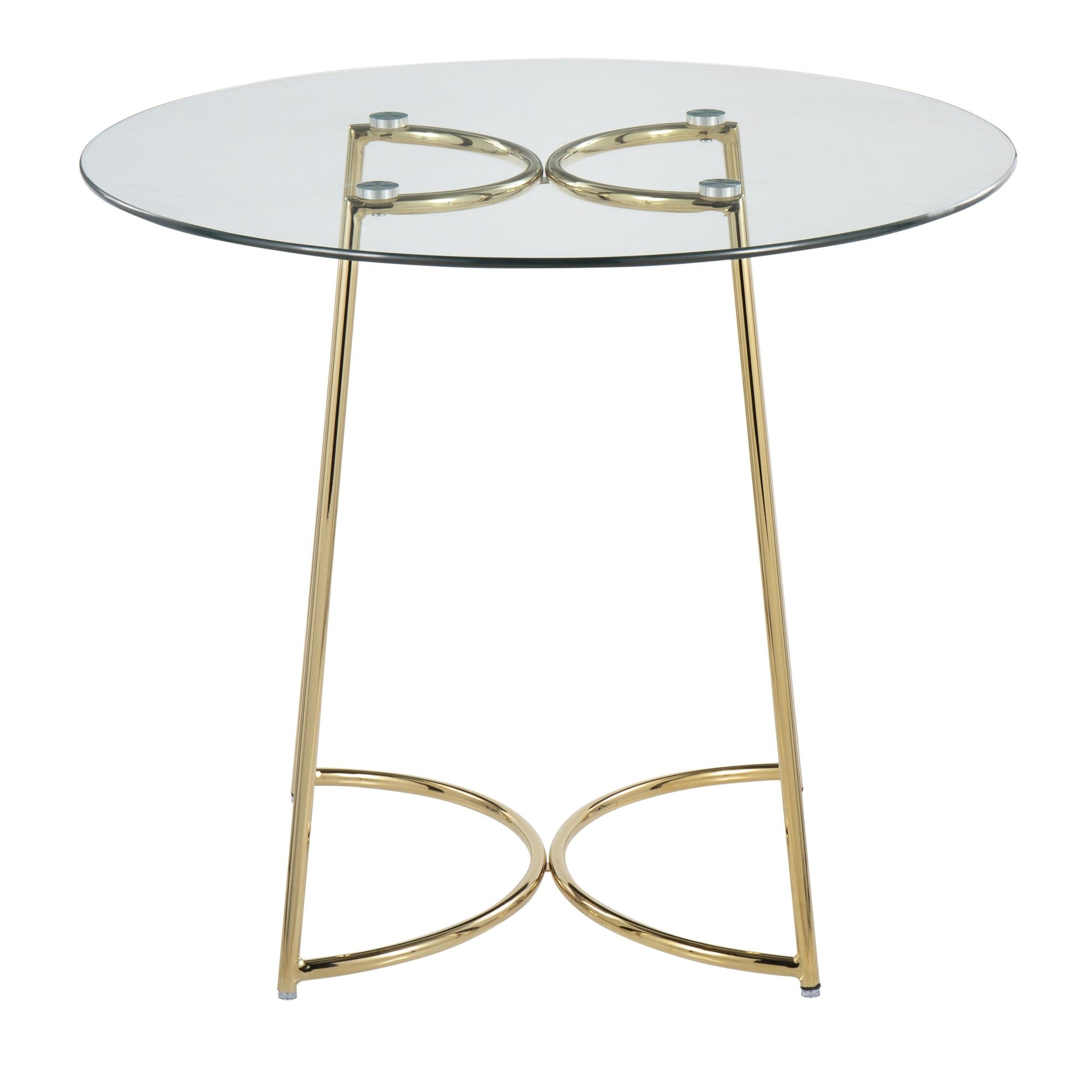 Cece Dinette Table - Gold Steel, Clear Glass