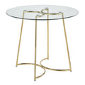 Cece Dinette Table - Gold Steel, Clear Glass
