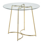Cece Dinette Table - Gold Steel, Clear Glass