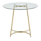 Cece Dinette Table - Gold Steel, Clear Glass