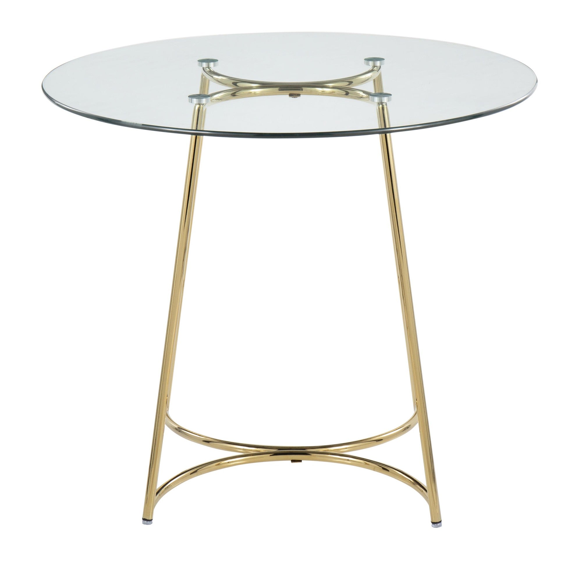 Cece Dinette Table - Gold Steel, Clear Glass