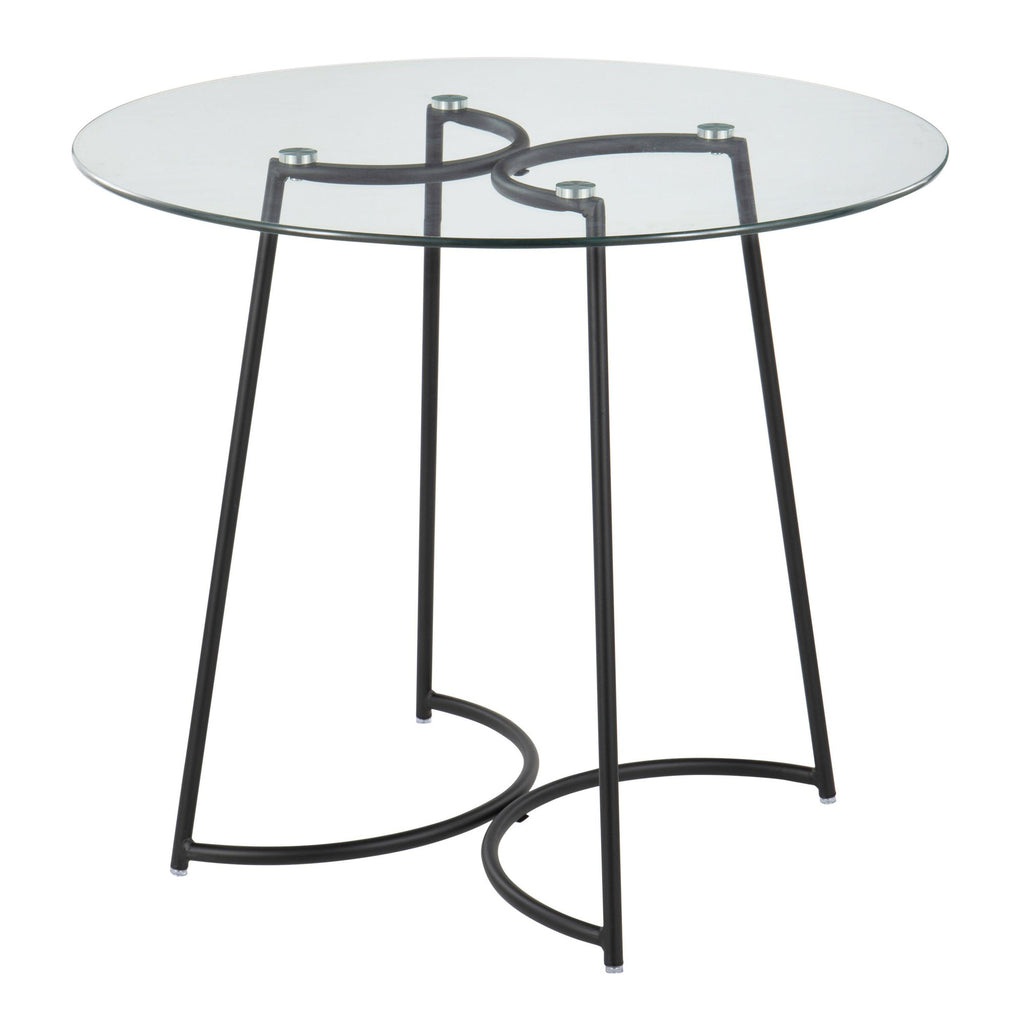 Cece Dinette Table - Black Steel, Clear Glass