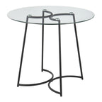 Cece Dinette Table - Black Steel, Clear Glass