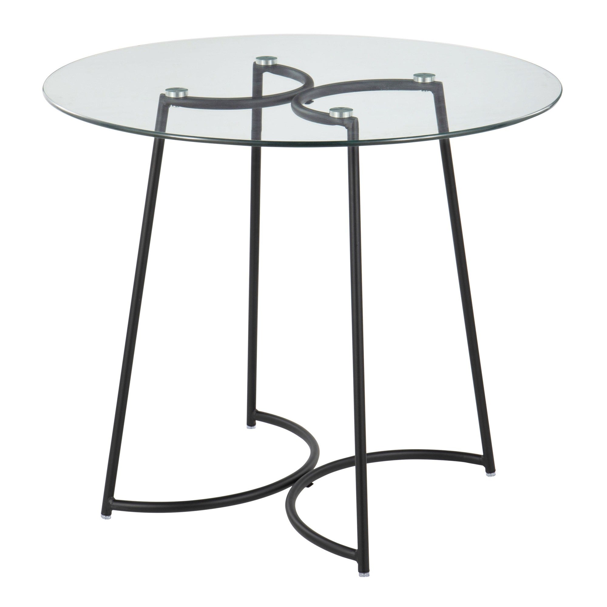 Cece Dinette Table - Black Steel, Clear Glass