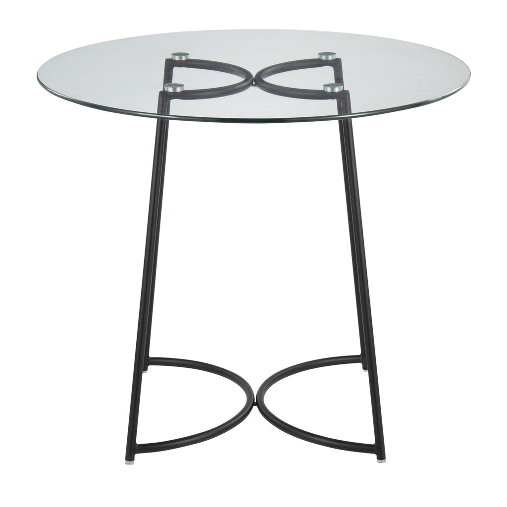 Cece Dinette Table - Black Steel, Clear Glass