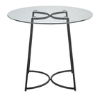 Cece Dinette Table - Black Steel, Clear Glass