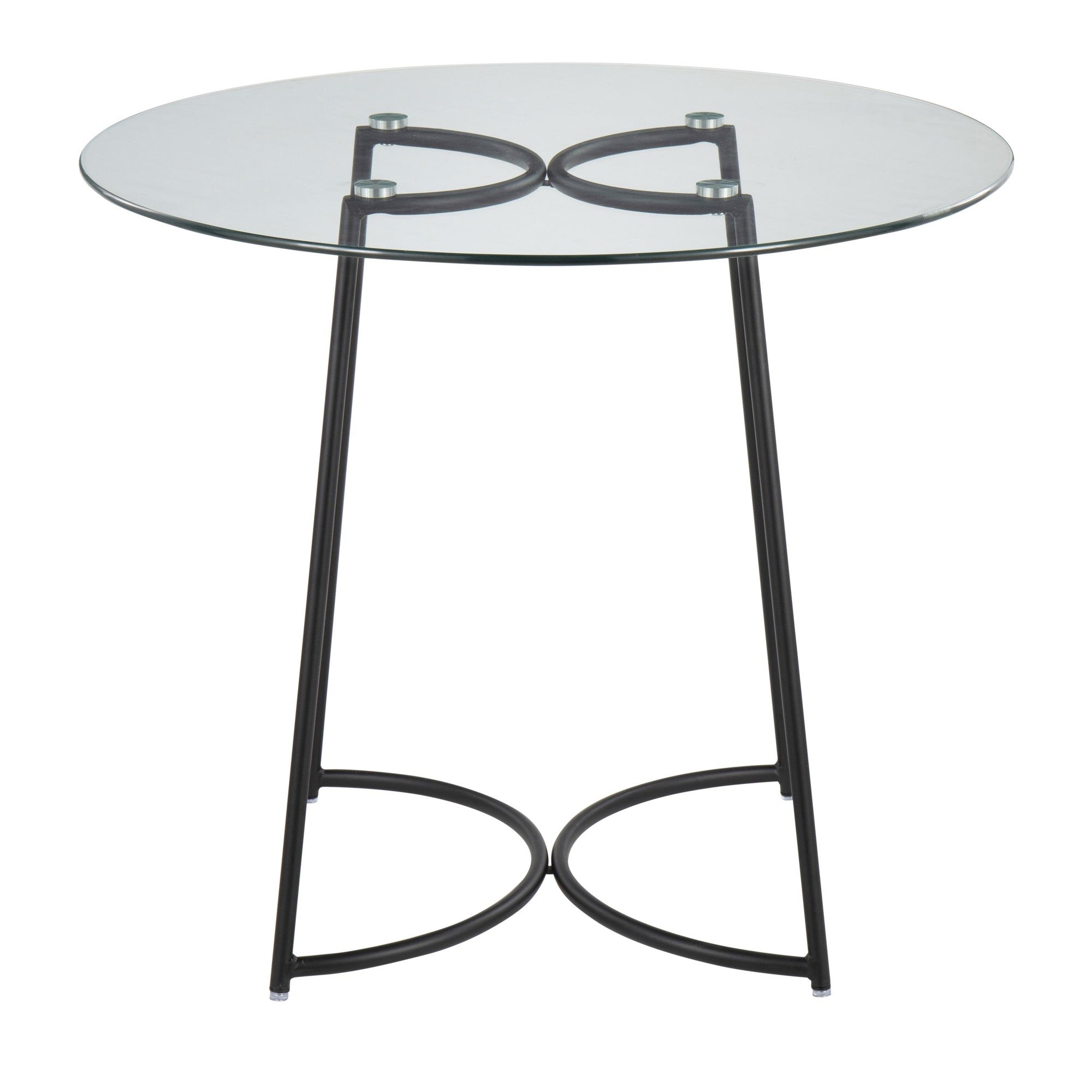 Cece Dinette Table - Black Steel, Clear Glass