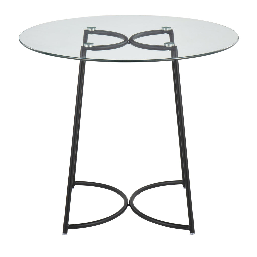 Cece Dinette Table - Black Steel, Clear Glass