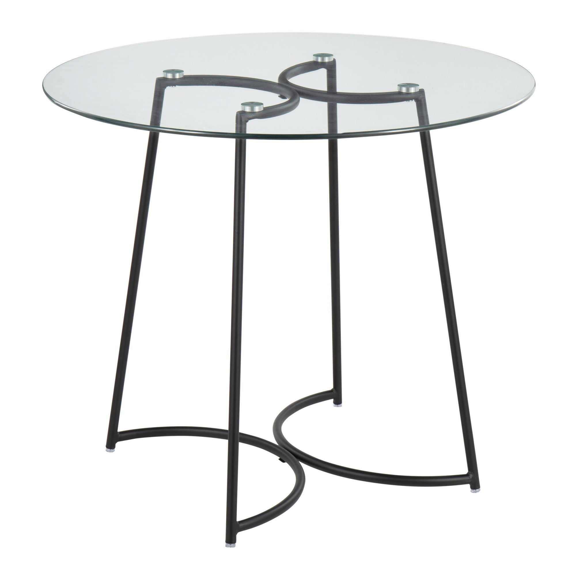 Cece Dinette Table - Black Steel, Clear Glass