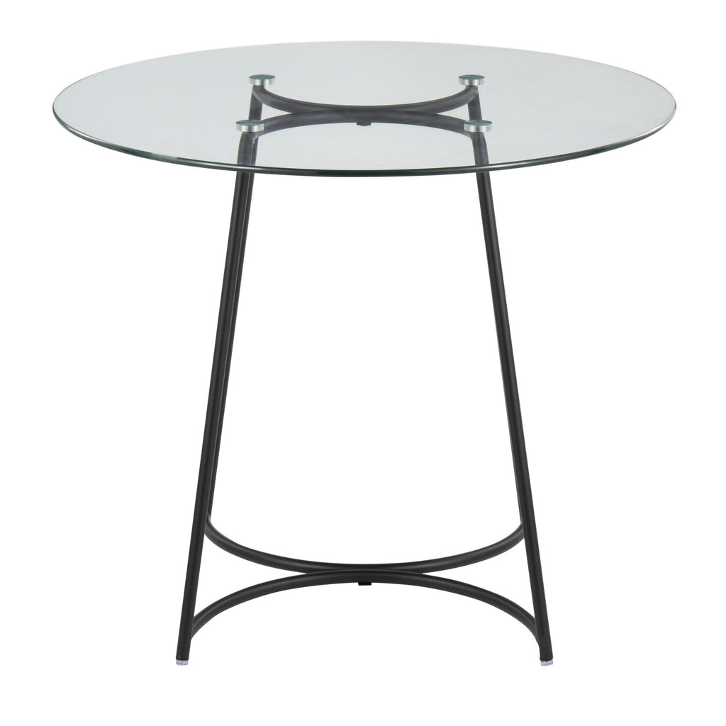 Cece Dinette Table - Black Steel, Clear Glass