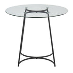 Cece Dinette Table - Black Steel, Clear Glass