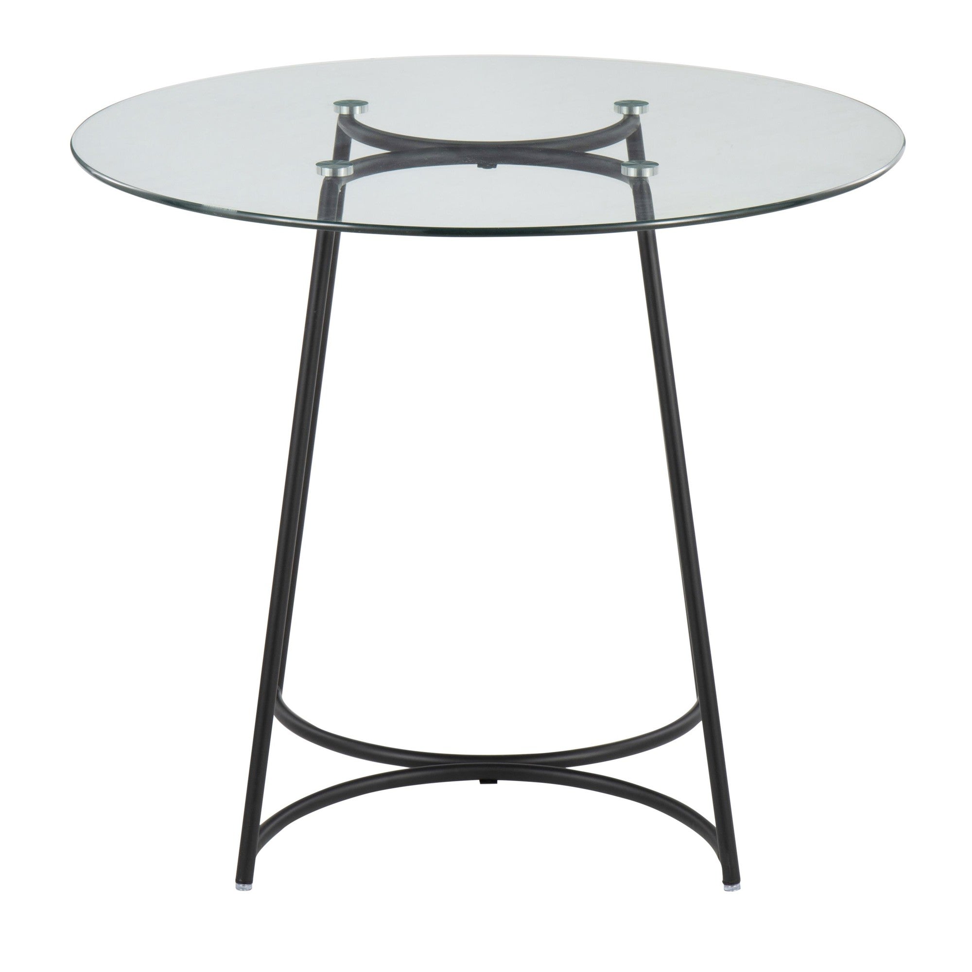 Cece Dinette Table - Black Steel, Clear Glass